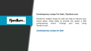 Contemporary Lamps For Sale  Fjordlum.com