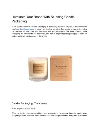 Illuminate Your Brand with Stunning Candle Packaging