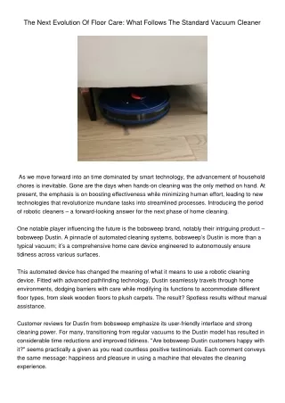 TheNextEvolutionOfFloorCareWhatFollowsTheStandardVacuumCleaner
