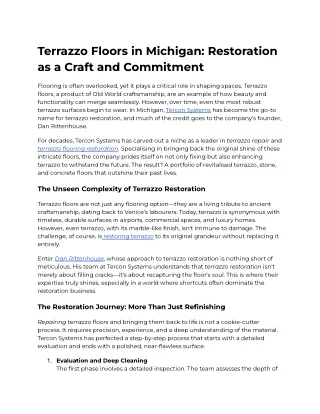 Terrazzo Floors in Michigan_ Restoration as a Craft and Commitment