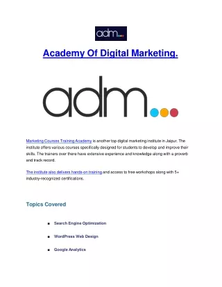Academy Of Digital Marketing 24'SEP