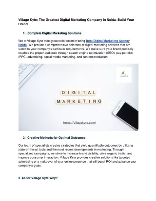 Village Kyte_ The Greatest Digital Marketing Company in Noida–Build Your Brand