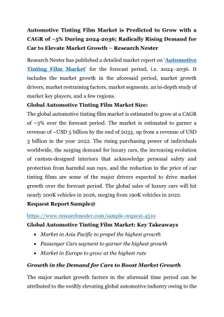 Automotive Tinting Film Market