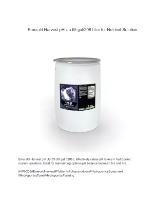 Emerald Harvest pH Up 55 gal/208 Liter for Nutrient Solution