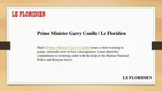 Prime Minister Garry Conille  Le Floridien