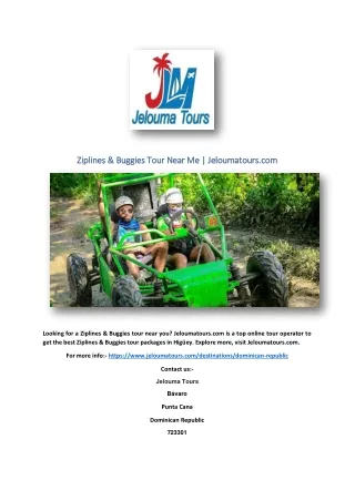 Ziplines & Buggies Tour Near Me | Jeloumatours.com