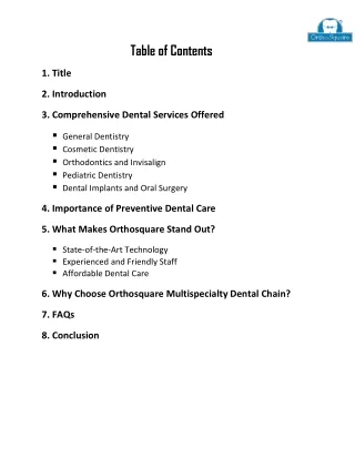 Locate the best dentist in Navi Mumbai only at Orthosquare