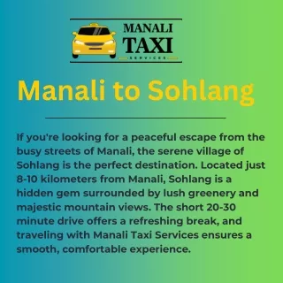 Manali to Solang