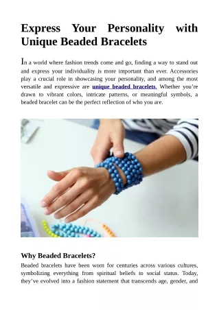 Express Your Personality with Unique Beaded Bracelets