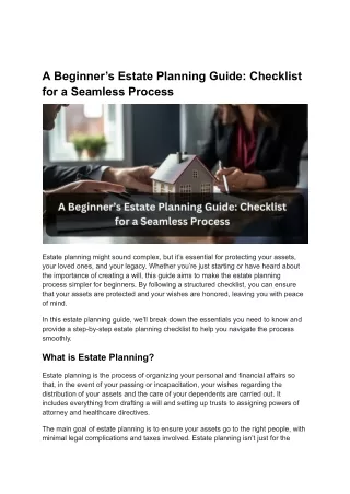A Beginner’s Estate Planning Guide_ Checklist for a Seamless Process