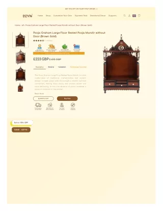 Pooja Graham Large Floor Rested Pooja Mandir without Door