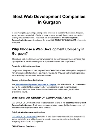 Best Web Development Companies in Gurgaon