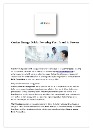 Private Label Sports Drinks | Drink Labs