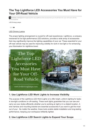 The Top Lightforce LED Accessories You Must Have for Your Off-Road Vehicle