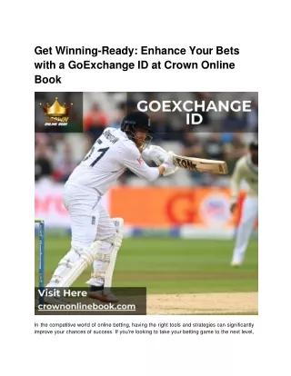 Get Winning-Ready_ Enhance Your Bets with a GoExchange ID at Crown Online Book
