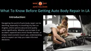 What To Know Before Getting Auto Body Repair In LA