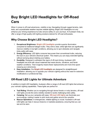 Buy Bright LED Headlights for Off-Road Cars