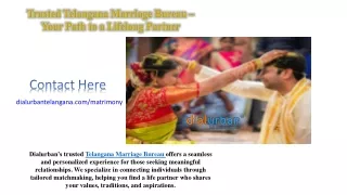 Trusted Telangana Marriage Bureau – Your Path to a Lifelong Partner