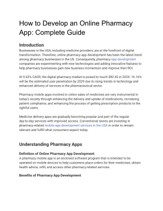 How to Develop an Online Pharmacy App_ Complete Guide
