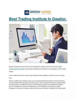 Best Trading Institute In Gwalior.
