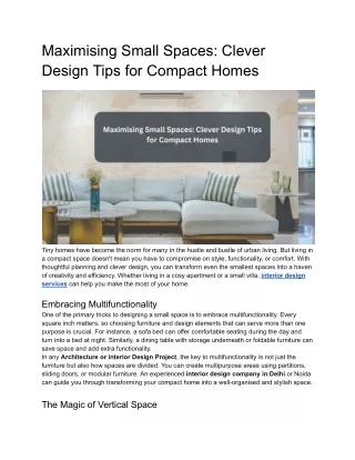 Maximising Small Spaces_ Clever Design Tips for Compact Homes