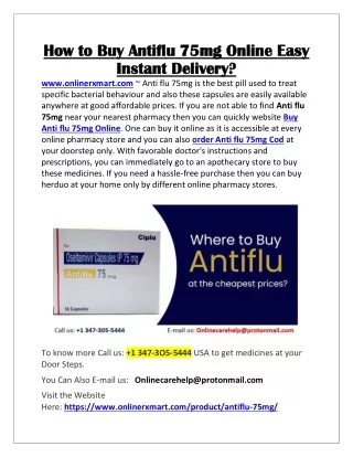 How to Buy Antiflu 75mg Online Easy Instant Delivery?