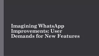Imagining WhatsApp Improvements User Demands for New Features