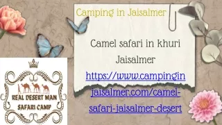 Camel safari in khuri Jaisalmer PPT