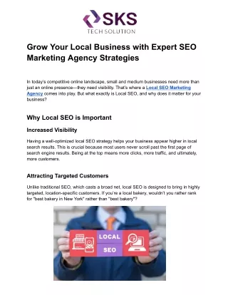 Grow Your Local Business with Expert SEO Marketing Agency Strategies
