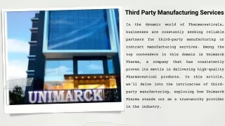 Top Quality Third-party Manufacturing Services