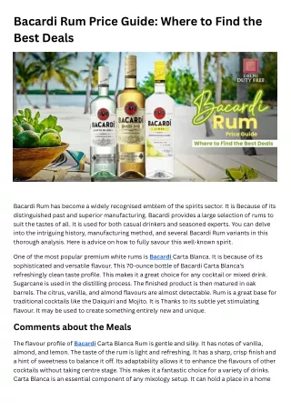 Bacardi Rum Price Guide: Where to Find the Best Deals