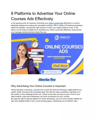 8 Platforms to Advertise Your Online Courses Ads Effectively