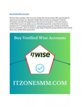 Buy Verified Wise Accounts - Los Angeles