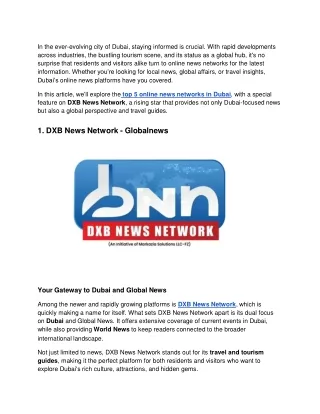 Top 5 Dubai Online News Networks for Breaking News & Updates