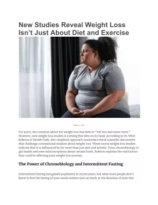 New Studies Reveal Weight Loss Isn’t Just About Diet and Exercise (1)
