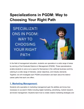 Specializations in PGDM_ Way to Choosing Your Right Path