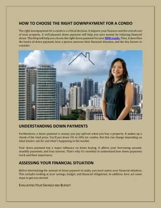 How to Choose the Right Downpayment for a Condo