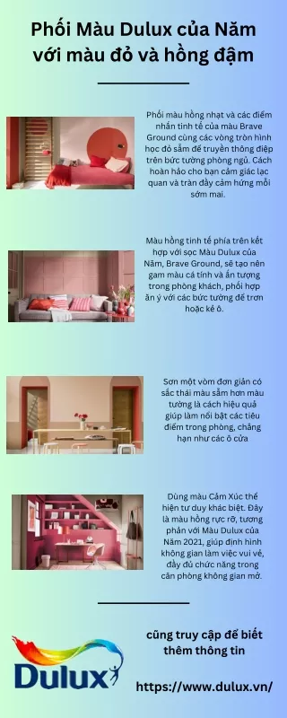 Phối Màu Dulux của Năm với màu đỏ và hồng đậm