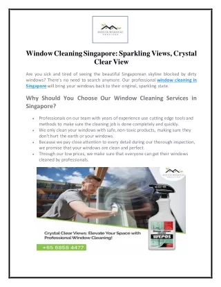 Window Cleaning Singapore - Sparkling Views, Crystal Clear View