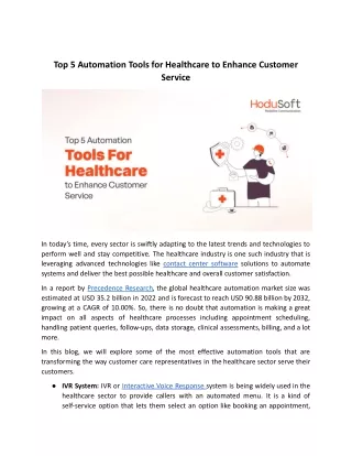 Sep 24-Web 2-Top Automation Tools for Healthcare to Enhance Customer Service.docx