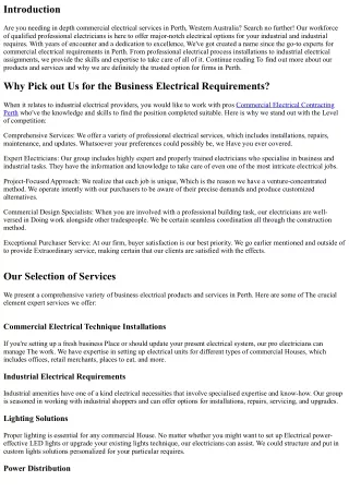 In depth Commercial Electrical Products and services: Top rated Authorities in P