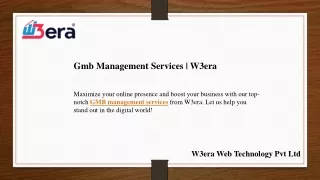 Gmb Management Services  W3era