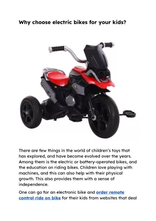 Why choose electric bikes for your kids_.docx