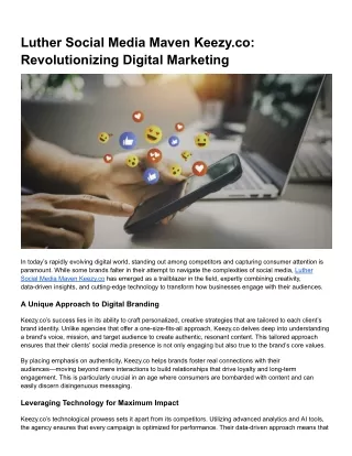 Luther Social Media Maven Keezy.co_ Revolutionizing Digital Marketing