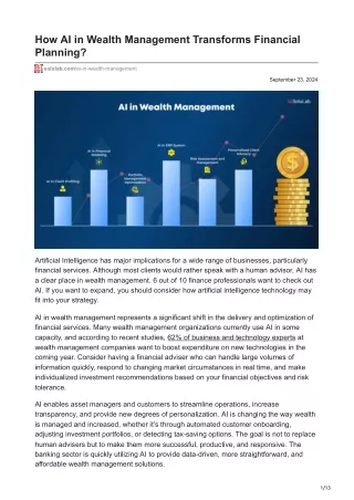 How AI in Wealth Management Transforms Financial Planning