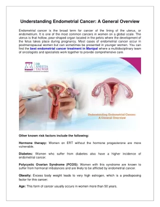 Understanding Endometrial Cancer A General Overview