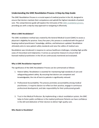 Understanding the GMC Revalidation Process- A Step-by-Step Guide