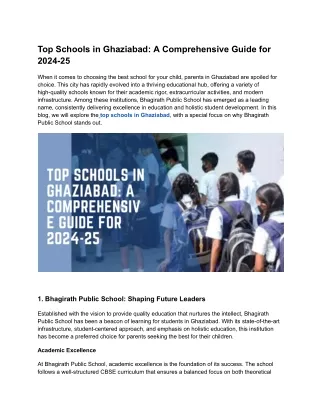 Top Schools in Ghaziabad_ A Comprehensive Guide for 2024-25