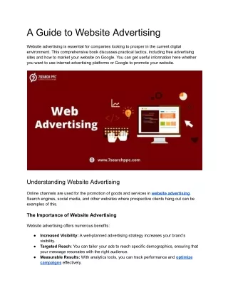 A Guide to Website Advertising