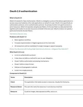 Oauth 2.0 authentication